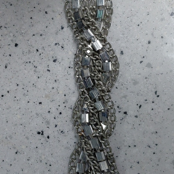 Silver Rhinestone Statement Bracelet - Picture 3 of 5